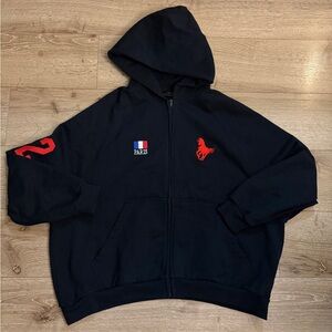 Balenciaga Polo Black Zip-Up Hoodie